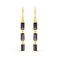 18K Yellow Gold 8x3 MM Bezel Set Purple Baguette Iolite Stiletto 1 1/2 Inch" Dangle Earrings