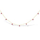 18K Yellow Gold Necklace 1 1/3 Cttw Dangling Red Ruby Drop 18" Chain Collar