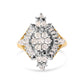 10K Yellow Gold 1 Cttw Round and Baguette cut Diamond Cluster and Rhombus Halo Ring (H-I Color, I1-I2 Clarity)-0