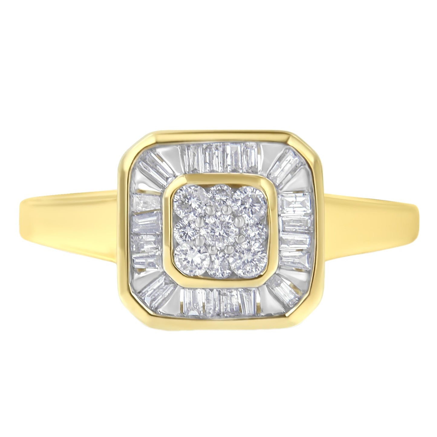 10K Yellow Gold Diamond Cocktail Ring (1/2 Cttw, I-J Color, SI2-I1 Clarity)-0