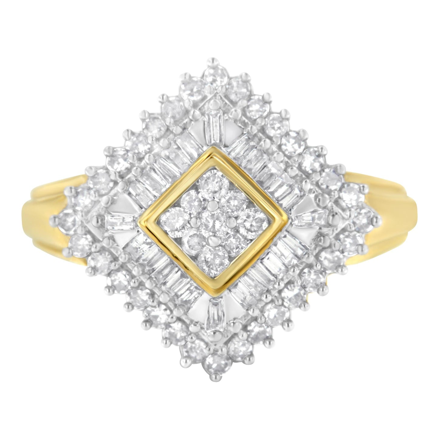 10K Yellow Gold Diamond Ballerina Ring (1 Cttw, I-J Color, I1-I2 Clarity)-0