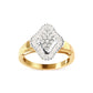 10K Yellow Gold 1/2 Cttw Round And Baguette-cut Diamond Rhombus Head and Halo Ring (I-J Color, I1-I2 Clarity)-0