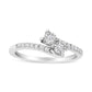 10K White Gold 1/4 Cttw Miracle Set Round Cut Diamond Two-Stone Ring (H-I Color, I2 Clarity)-0