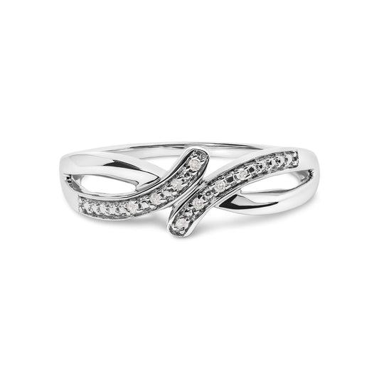 925 Sterling Silver Diamond Accent Bypass and Split Shank Band Ring (I-J Color, I2-I3 Clarity)-0