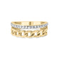 10K Yellow Gold 1/5 Cttw Diamond Cuban Link Ring Band (I-J Color, I2-I3 Clarity)-0