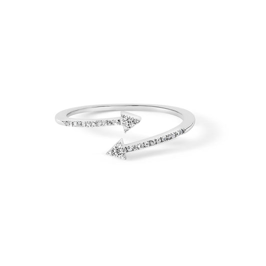 .925 Sterling Silver 1/5 Cttw Diamond Double Arrowhead Open Ring (I-J Color, I2-I3 Clarity)-0