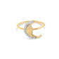 10K Yellow Gold 1/10 Cttw Diamond Crescent Moon Ring (I-J Color, I1-I2 Clarity)-0