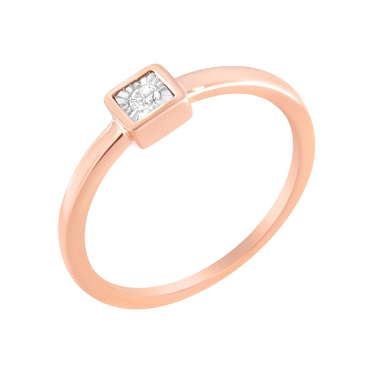 14K Rose Gold Plated .925 Sterling Silver 1/20 cttw Miracle Set Diamond Promise Ring (J-K Color, I1-I2 Clarity)-0