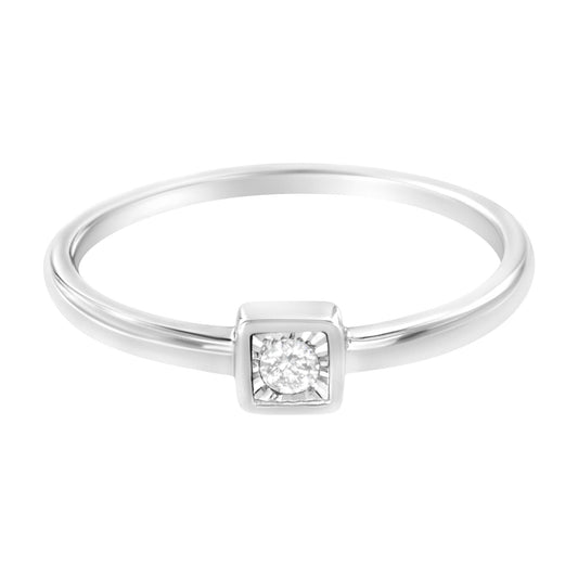 .925 Sterling Silver Miracle-Set Diamond Accent Cushion Shaped Promise Ring (J-K Color, I1-I2 Clarity)-0