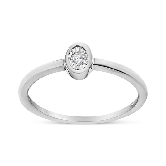 .925 Sterling Silver 1/20 Cttw Miracle Set Diamond Oval Shaped Promise Ring (J-K Color, I1-I2 Clarity)-0