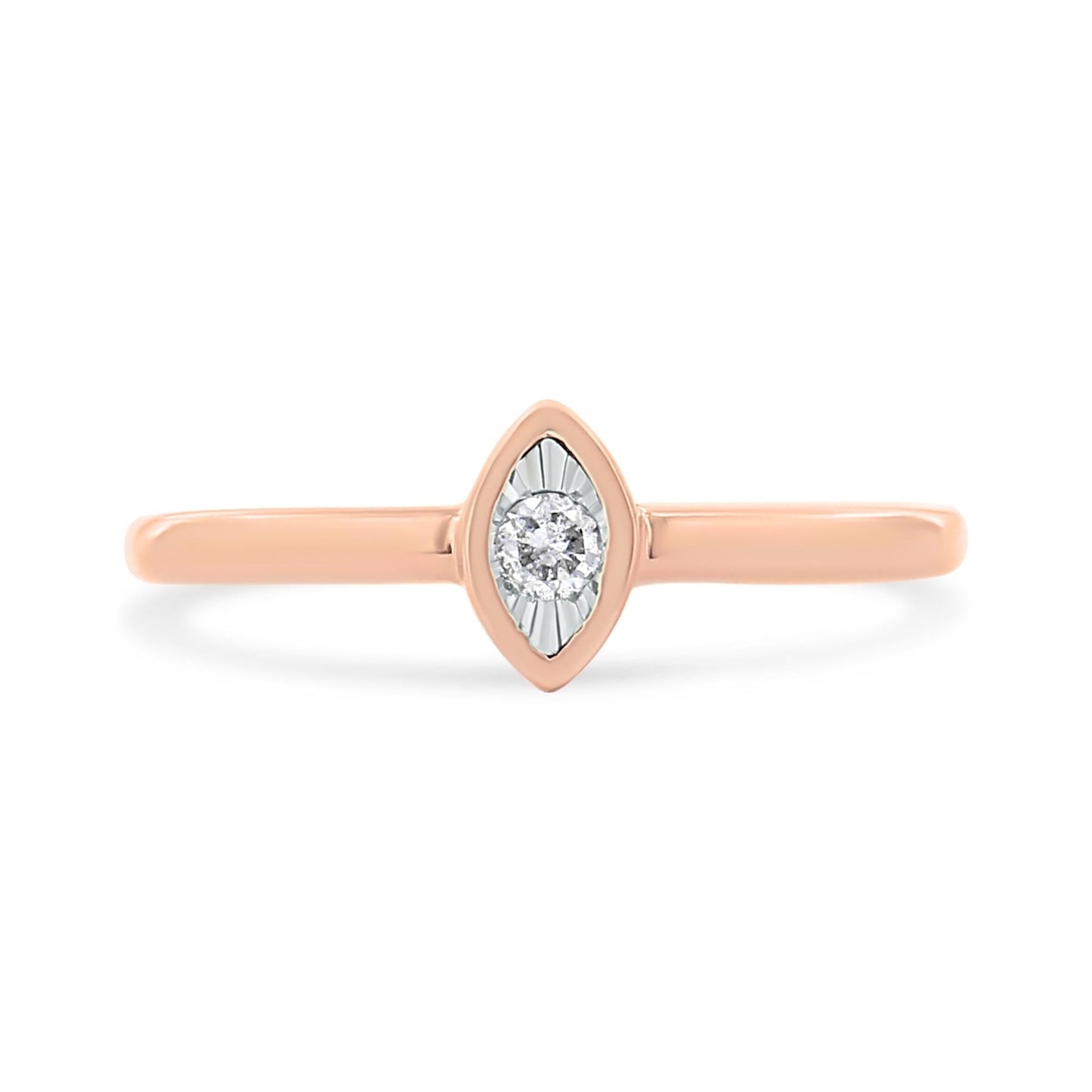 14K Rose Gold Plated .925 Sterling Silver Miracle Set Diamond Accent Pear Shape Promise Ring (J-K Color, I1-I2 Clarity)-0