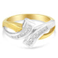 10K Two Toned Channel-Set Diamond Bypass Ring (1/4 cttw, I-J Color, I2 Clarity)-0