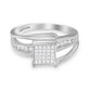 10K White Gold 1/3 Cttw Invisible Set Princess-cut Diamond Cluster Bypass Ring (H-I Color, SI1-SI2 Clarity)-0