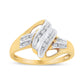 10K Yellow and White Gold 1/15 Cttw Round-Cut Diamond Bypass Ring (I2 Color, I-J Clarity)-0