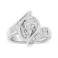 14K White Gold 1 1/4 Cttw Pie, Baguette and Princess cut Diamond Marquise Shape Engagement Cocktail Ring (H-I Color, SI2-I1 Clarity)-0