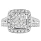 10K White Gold Diamond Cluster Ring (1 Cttw, H-I Color, SI2-I1 Clarity)-0