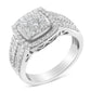 10K White Gold Diamond Cluster Ring (1 Cttw, H-I Color, I1-I2 Clarity)-0