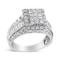 14K White Gold 2.00 Cttw Composite Head with Halo and Side Stones Diamond Ring (H-I Color, SI1-SI2 Clarity)-0