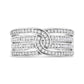 .925 Sterling Silver 1/2 Cttw Diamond Multi-Row Bypass Band Ring (I-J Color, I3 Clarity)-0