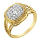 10K Yellow Gold Plated .925 Sterling Silver 1/2 Cttw Diamond Square Cushion Cluster Split Shank Cocktail Ring (J-K Color, I2-I3 Clarity)-0