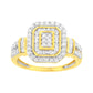 10K Yellow Gold Plated .925 Sterling Silver 3/4 Cttw Diamond Cluster Ring (I-J color, I1-I2 Clarity)-0