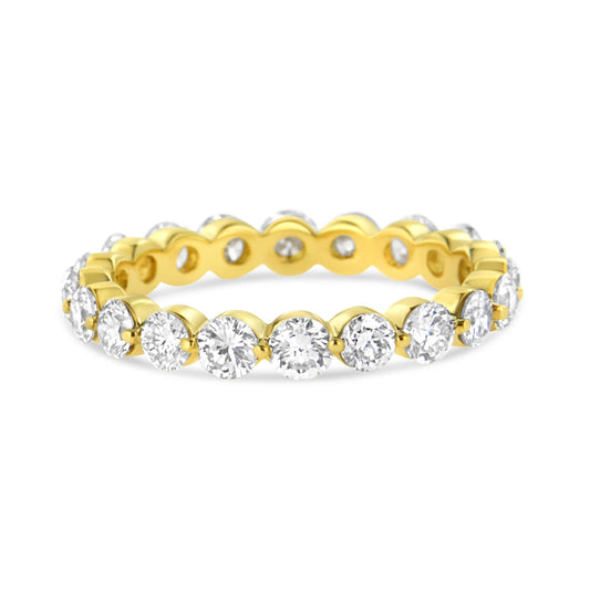 14K Yellow Gold 2.0 Cttw 2 Prong Set Diamond Eternity Band Ring (SI1-SI2 Clarity, I-J Color)