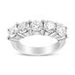 14K White Gold 3.0 Cttw Lab Grown Diamond Shared Prong Set 5 Stone Anniversary Band Ring (F-G Color, VS2-SI1 Clarity)-0