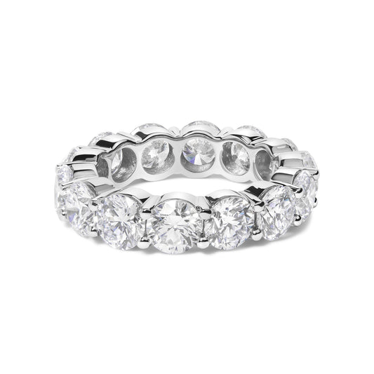 14K White Gold 7.0 Cttw Round Lab-Grown Diamond Eternity Band Ring (F-G Color, VS1-VS2 Clarity)