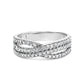 10K White Gold 3/4 Cttw Princess Natural Diamond Split Shank and Weave Band Ring (H-I Color, SI1-SI2 Clarity)-0