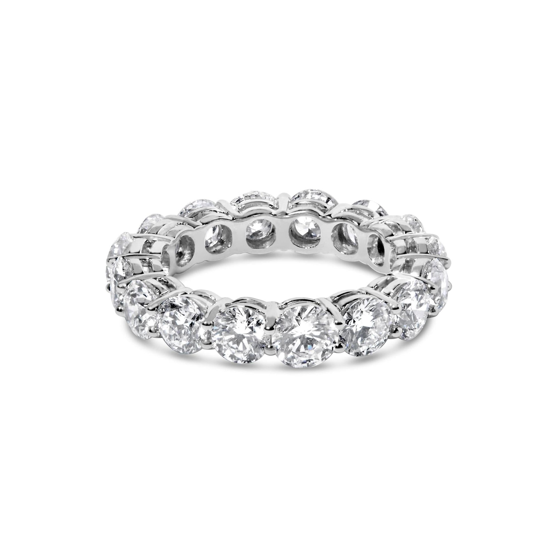 14K White Gold 6 1/4 Cttw Round Lab Grown Diamond Eternity Band Ring (F-G Color, VS1-VS2 Clarity)-0