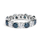 14K White Gold 6 1/4 Cttw Alternating Lab-Grown White and Natural Treated Blue Diamond Eternity Band Ring (F-G Color, VS1-VS2 Clarity)  - Ring Size 7.5