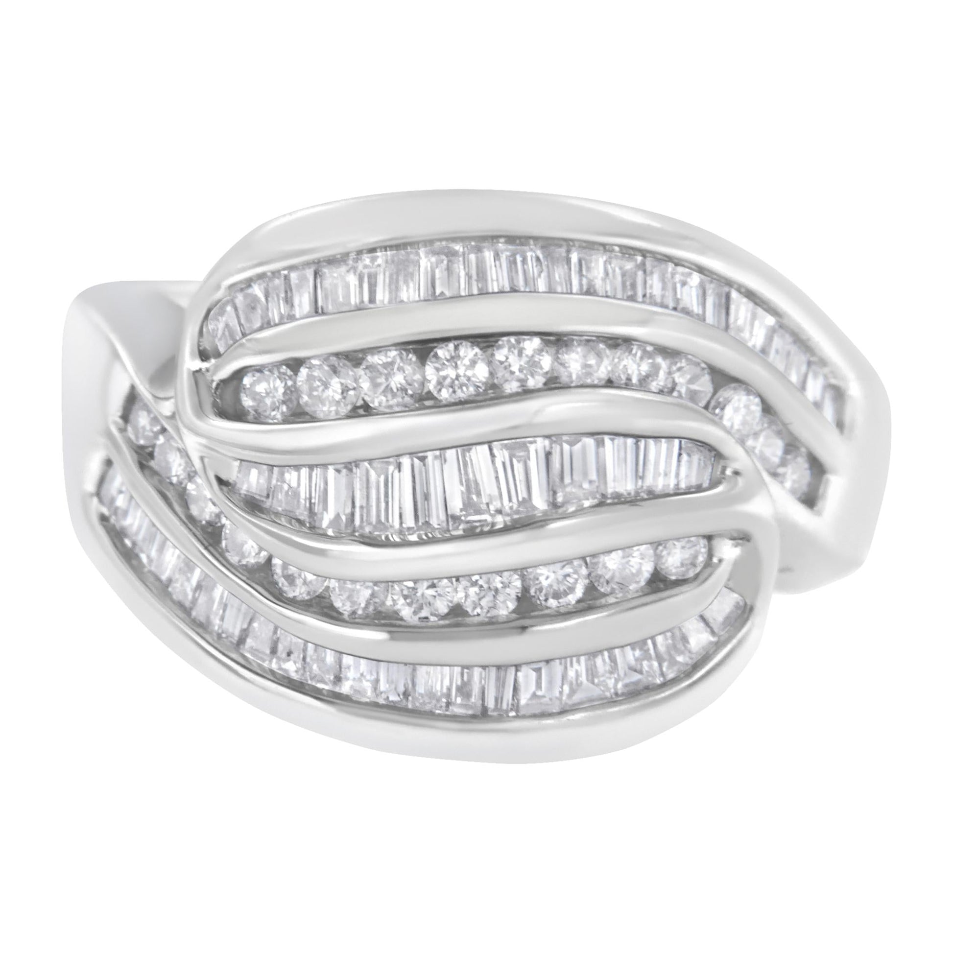 14KT White Gold Diamond Bypass Band Ring (1 cttw, H-I Color, SI1-SI2 Clarity)-0