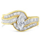 14KT Two-Toned Gold Marquise, Baguette and Round Cut Diamond Bypass Ring (1 cttw, H-I Color, SI1-SI2 Clarity) ()-0