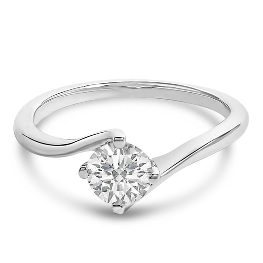 14K White Gold 4/5 Cttw Round Lab Grown Diamond Bypass Solitaire Engagement Ring (F-G Color, VS1-VS2 Clarity)-0