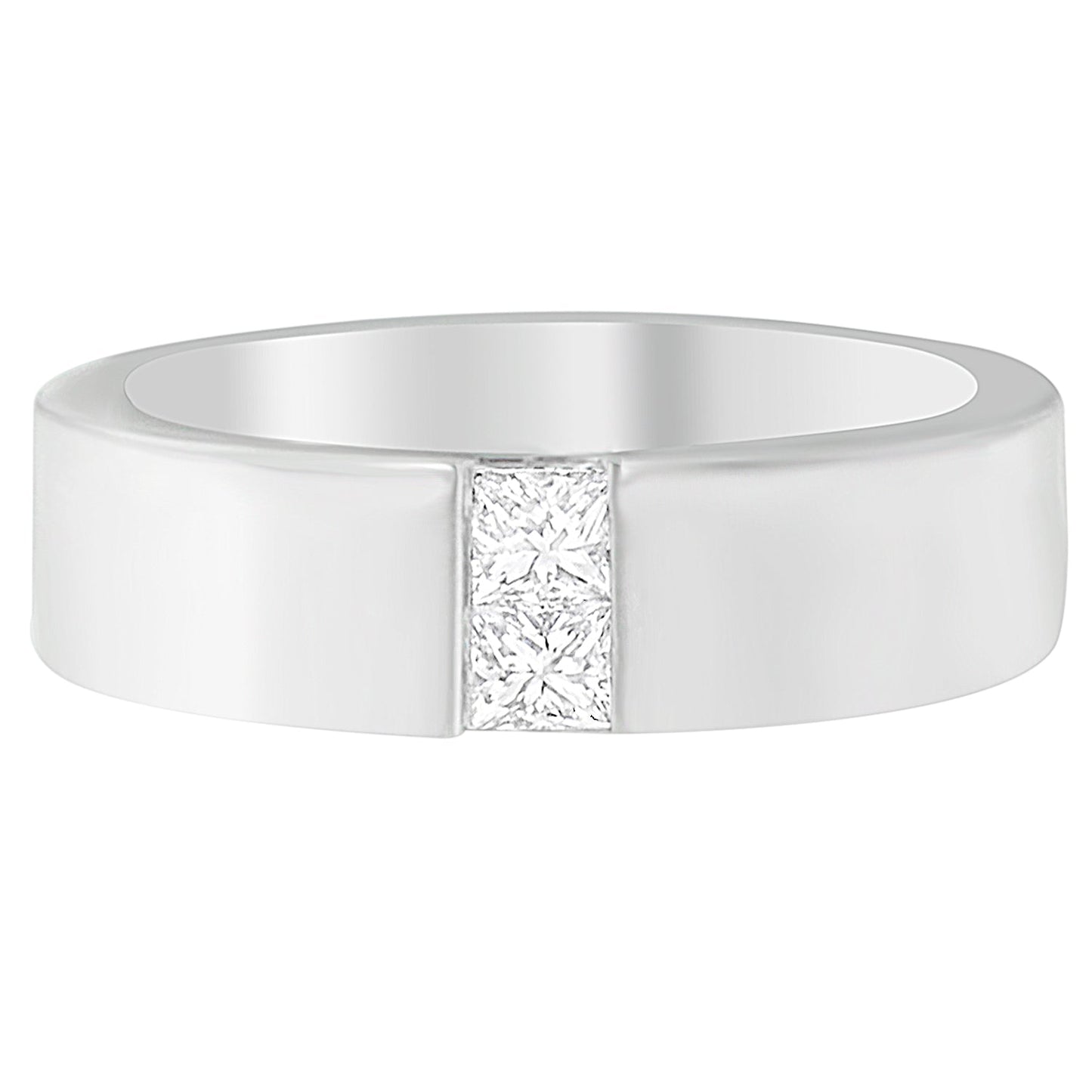 Men's 14K White Gold 1/4 ct.TDW Diamond Channel Band Ring (G-H, VS1-VS2)