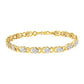 10K Yellow Gold over .925 Sterling Silver 1.0 Cttw Diamond Cluster X Link Tennis Link Bracelet (H-I Color, I3 Clarity) - 7"-0