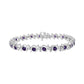 .925 Sterling Silver Lab-Grown Birthstone and 1/6 Cttw Round Diamond Tennis Bracelet (H-I Color, I1-I2 Clarity)-1