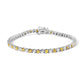 14K White Gold 5.0 Cttw Alternating White and Yellow Lab Grown Diamond Tennis Tennis Bracelet (Yellow/F-G Color, VS2-SI1 Clarity - 7"-0