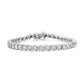 .925 Sterling Silver 1/4 Cttw Diamond Round Miracle Plate and "S" Link Tennis Bracelet (I-J Color, I2- I3 Clarity) - 7"-1