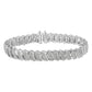 .925 Sterling Silver 3.0 Cttw Diamond Multi Row Cluster Slanted Wave Link 7-¼” Tennis Bracelet (I-J Color, I2-I3 Clarity)-0