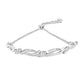 .925 Sterling Silver Diamond Accent Alternating Swirl link Bolo Bracelet (I-J Color, I2-I3 Clarity) - 6" to 9" Adjustable