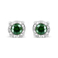 Sterling Silver Rose Cut Treated Green Diamond Solitaire Stud Earrings (0.25 cttw, Green Color, I2-I3 Clarity)