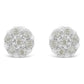 Sterling Silver Rose-Cut Diamond Floral Cluster Stud Earring (0.25 cttw, I-J Color, I2-I3 Clarity)