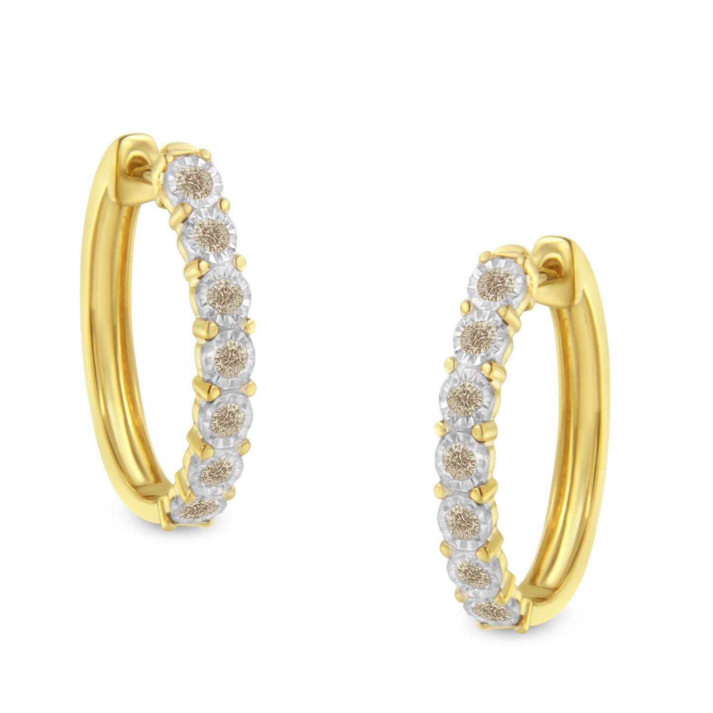 10KT Two-Toned Gold Diamond Hoop Earring (1/2 cttw, J-K Color, I2-I3 Clarity)-0