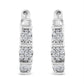 .925 Sterling Silver 1/2 Cttw Lab Grown Round Diamond Floral Cluster Hoop Earrings (F-G Color, SI1-SI2 Clarity)