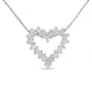 14K White Gold Round Cut Diamond Shimmering Love Heart Pendant Necklace (0.20 cttw, H-I Color, SI2-I1 Clarity)