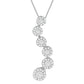 14K White Gold Round Cut Diamond Journey Circle Pendant Necklace (1.00 cttw, H-I Color, I1-I2 Clarity)