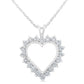 .925 Sterling Silver 1 cttw Diamond Love Heart Pendant Necklace (H-I, I1-I2)