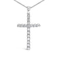 .925 Sterling Silver 1.0 Cttw Diamond Classic Cross 18" Pendant Necklace (I-J Color, I2-I3 Clarity)