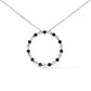 .925 Sterling Silver 1 3/4 Cttw Alternating Black and White Diamond Open Circle Hoop Pendant Necklace (H-I Color, I2-I3 Clarity) - 18" Inches